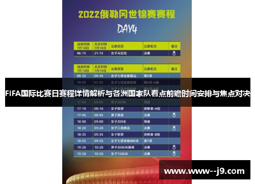 FIFA国际比赛日赛程详情解析与各洲国家队看点前瞻时间安排与焦点对决